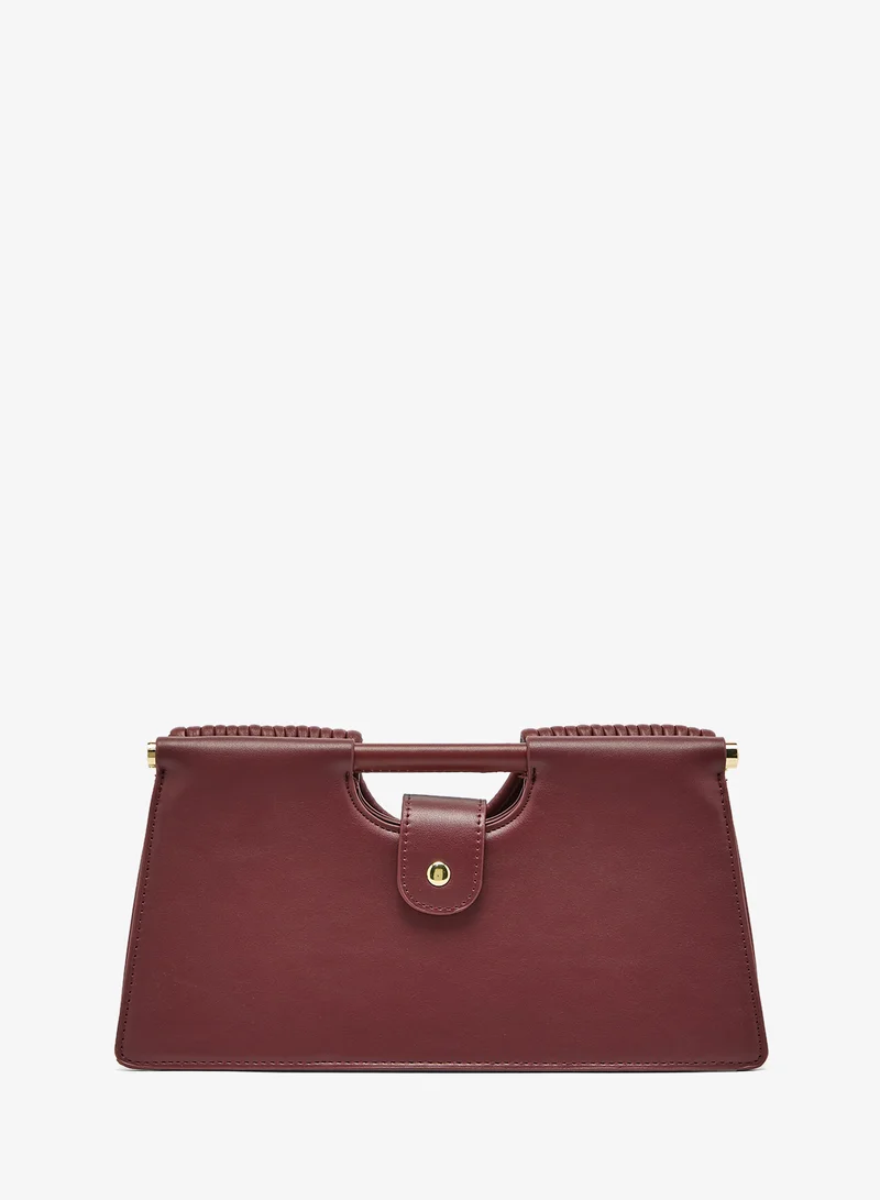 Textured Statement Clutch With Strap